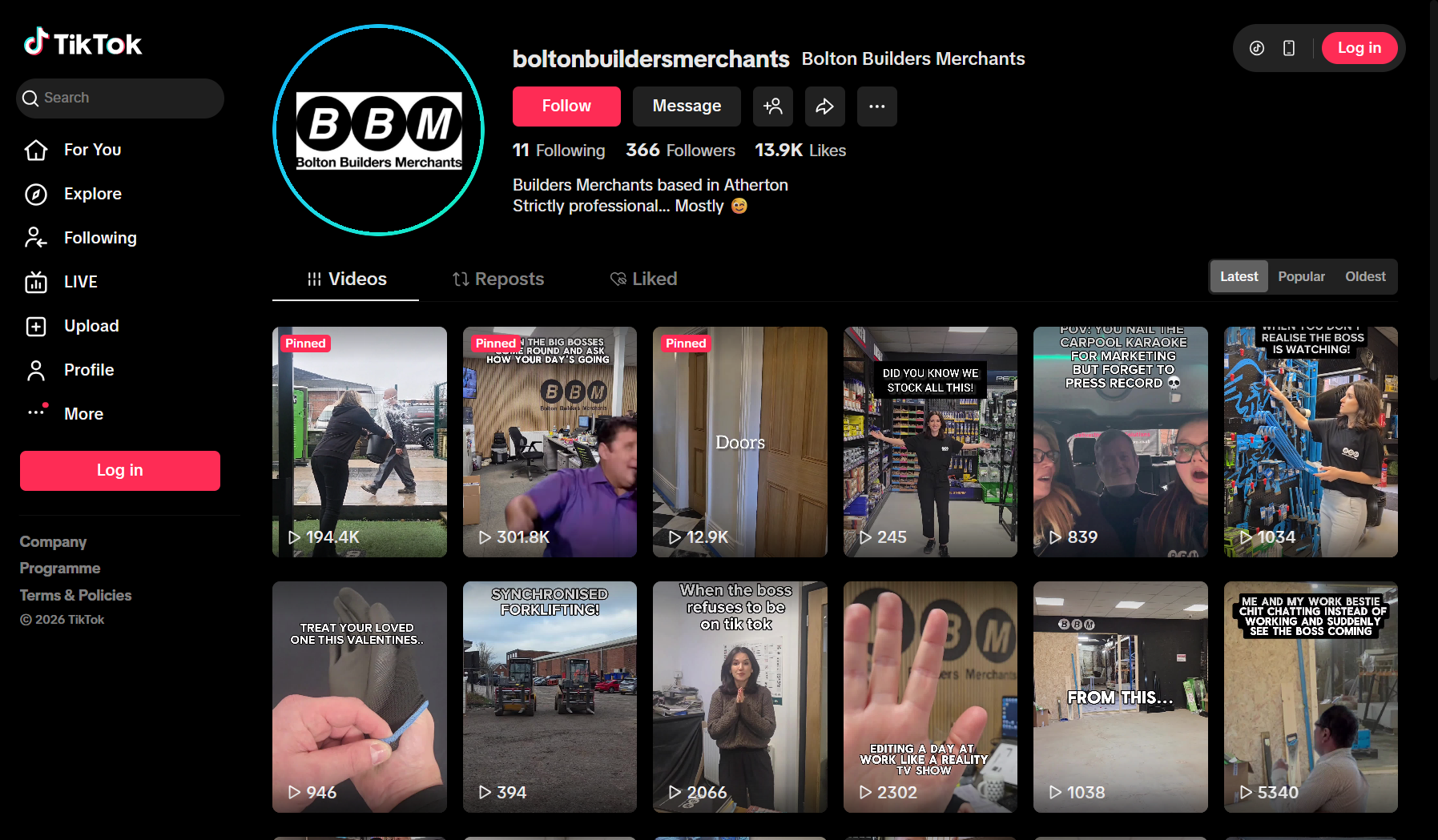 Bolton Builders Merchants social media
